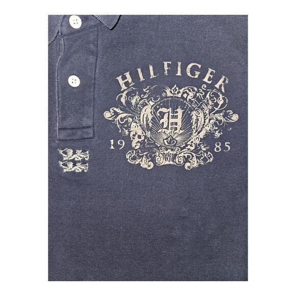 Tommy Hilfiger Polo Shirt Men's XL Short Sleeve Navy Blue Embroidered Preppy - Picture 5 of 8